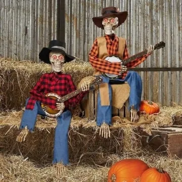Funny Animated Dueling Banjo Skeletons for Spooky Festive Themes