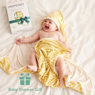 Momcozy Hooded Baby Towel Set - 2 Soft Towels