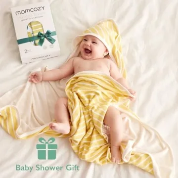 Momcozy Hooded Baby Towel Set - 2 Soft Towels