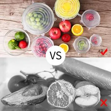 12pcs Reusable Silicone Stretch Lids, Silicone Bowl Covers, 6 Different Sizes Silicone Lids For Food Container Storage, Freezer & Microwave (Transparent & Pink)