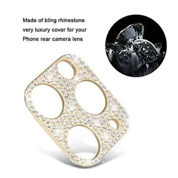 LNtech [2 Pack] Bling Crystal Camera Lens Protector Glitter Diamond Rear Camera Cover 3D Bling Diamond Lens Cover Compatible with iPhone 14 Pro/14 Pro Max/15 Pro/15 Pro Max-Silver
