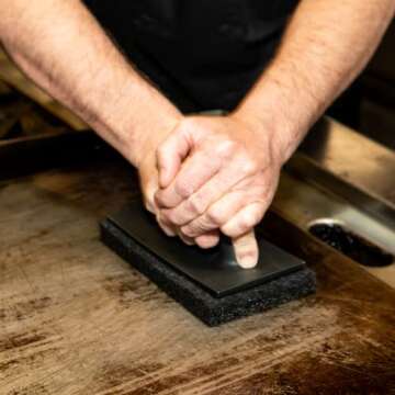 3pcs Combo Griddle Cleaning Kit, Premium Scraper & Heavy Duty Scrubber Pad with Hi-Temp Grill Liquid Cleaner for Flat Top Grills & Blackstone Griddle Accesories for BBQ Cleaning Kit by FryOilSaver Co.