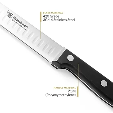 Humbee 12" Carving Knife with Razor Sharp Granton Edge