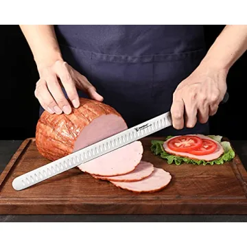 Humbee 12" Carving Knife with Razor Sharp Granton Edge