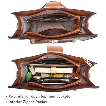 Dasein Women Fashion Tote Bags Handbag Purse Chain Shoulder Bag Top Handle Bag Hobo With Matching Clutch (Monogrammed Coffee 1)