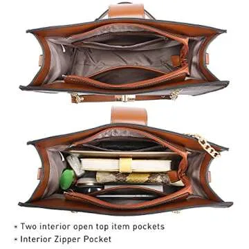 Dasein Women Fashion Tote Bags Handbag Purse Chain Shoulder Bag Top Handle Bag Hobo With Matching Clutch (Monogrammed Coffee 1)