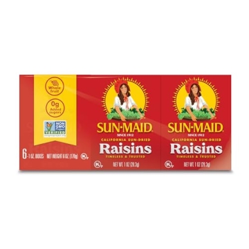 Sun-Maid California Sun-Dried Raisins - (6 Pack) 1 oz Snack-Size Box - Dried Fruit Snack - For Lunch...
