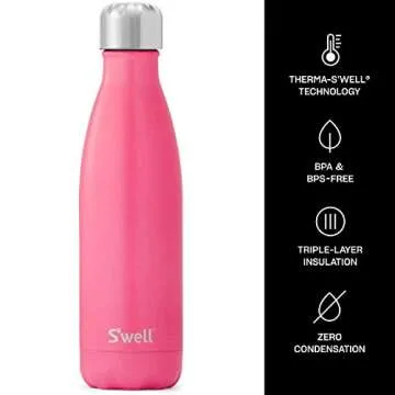 S'well 17oz Stainless Steel Water Bottle - Bikini Pink