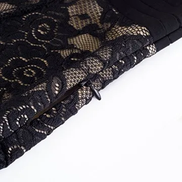 Chic V-Neck Lace Patchwork Flare Party Dress for Women