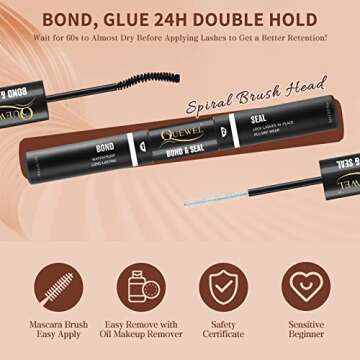 QUEWEL Lash Clusters Kit, 240 Pcs Lash Clusters 30D+40D DIY Lash Extensions Kit with Applicator Tool, Bond and Seal Super Hold, Glue Remover Easy to Apply at Home(30D+40D D MIX8-14)