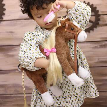 HollyHOME Plush Stuffed Animal Horse Toy 11" Brown