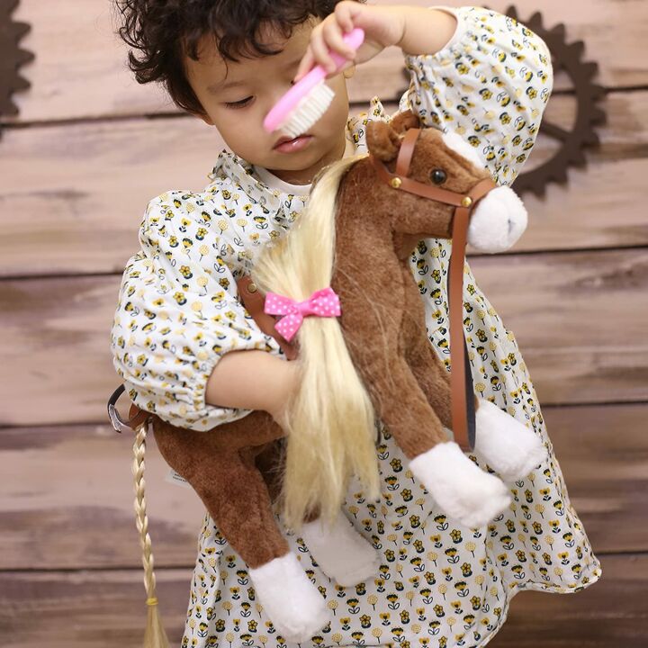 HollyHOME Plush Stuffed Animal Horse Toy 11" Brown