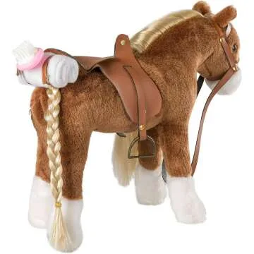 HollyHOME Plush Stuffed Animal Horse Toy 11" Brown