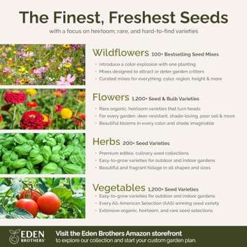 Eden Brothers Burst of Bloom Wildflower Mixed Seeds for Planting, 1 lb, 480,000+ Seeds with Cosmos, Black Eyed Susan | Attracts Pollinators, Plant in Spring or Fall, Zones 3, 4, 5, 6, 7, 8, 9, 10