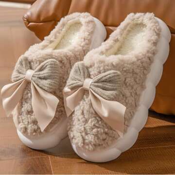 Stylish ULPOCMU Women Bow Slippers for Home Comfort
