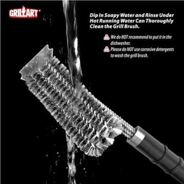 GRILLART Grill Brush and Scraper,18 Inch BBQ Grill Cleaning Brush Kit, Safe Wire Scrubber, Universal Fit BBQ Cleaner Accessories for All Grates