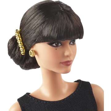 Barbie Signature Tribute Collection Rita Moreno Collectible Doll in Black & Gold Gown with Gloves an...