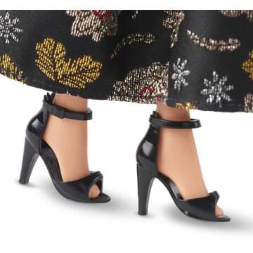 Barbie Signature Tribute Collection Rita Moreno Collectible Doll in Black & Gold Gown with Gloves and Shoes, Includes Doll Stand