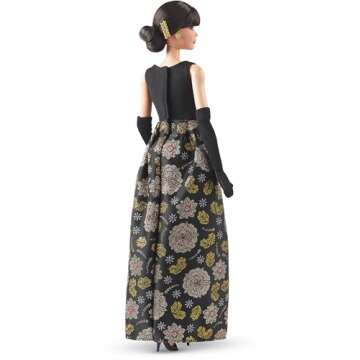 Barbie Signature Tribute Collection Rita Moreno Collectible Doll in Black & Gold Gown with Gloves and Shoes, Includes Doll Stand