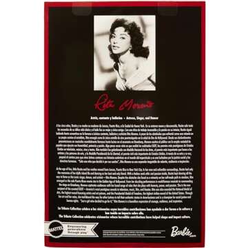 Barbie Signature Tribute Collection Rita Moreno Collectible Doll in Black & Gold Gown with Gloves and Shoes, Includes Doll Stand