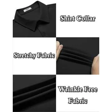 COOFANDY Mens Casual Wrinkle Free Shirts Short Sleeve Button Down Summer Stretch Dress Shirt