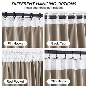 RYB HOME Velvet Curtains - Timeless Luxury Room Darkening Drapes 120" Long