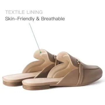 MUSSHOE Women's Comfortable Slip-On Mules - Stylish Backless Loafers