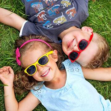 Pibupibu 8 Pack Kids Neon Colors Party Favor Supplies Unisex Sunglasses, Mix