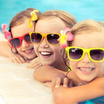 Pibupibu 8 Pack Kids Neon Colors Party Favor Supplies Unisex Sunglasses, Mix