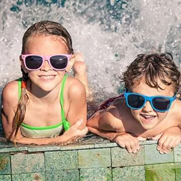 Pibupibu 8 Pack Kids Neon Colors Party Favor Supplies Unisex Sunglasses, Mix