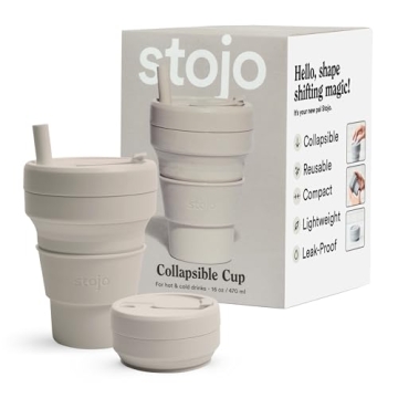 STOJO Collapsible Travel Cup - Eco-Friendly Silicone Design, Ideal for Travel and Camping, Dishwashe...