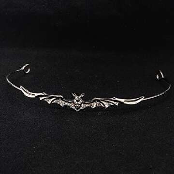 YOVECATHOU Forehead Bat Metal Slim Halloween Headband Hoop Hair Tiara Crown For Men Women Cosplay Pa...