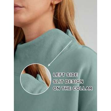 Trendy Queen Womens Oversized Sweatshirts Turtleneck Pullover Long Sleeve Hoodies Tops Fall Fashion ...