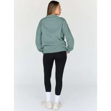 Trendy Queen Womens Oversized Sweatshirts Turtleneck Pullover Long Sleeve Hoodies Tops Fall Fashion Outfits 2025 Clothes Green M