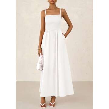 PRETTYGARDEN Women's Chic Smocked Maxi Dress 2025