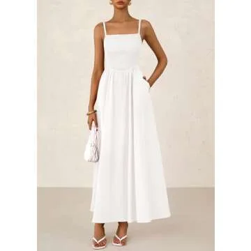 PRETTYGARDEN Women's Chic Smocked Maxi Dress 2025