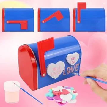 Valentine's Day DIY Tin Mailbox Set for Creative Kids