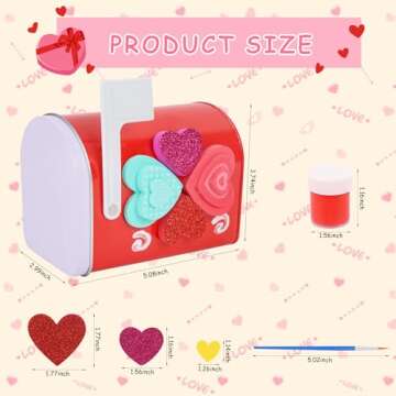 Valentine'S Day Diy Painting Mini Tin Toy Mailbox Set,Valentine'S Day Gifts For Kids,DIY Projects Mailbox for Preschoolers Gift Exchange Activities (4 Pcs)