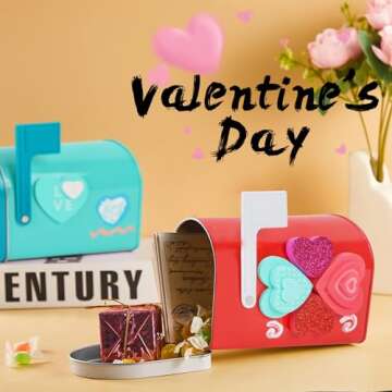 Valentine'S Day Diy Painting Mini Tin Toy Mailbox Set,Valentine'S Day Gifts For Kids,DIY Projects Mailbox for Preschoolers Gift Exchange Activities (4 Pcs)