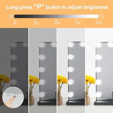 Depuley 23 Inch Lighted Makeup Mirror with Touch Control