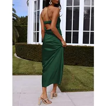 Elegant Realtix Satin Tube Top Maxi Dress for Women