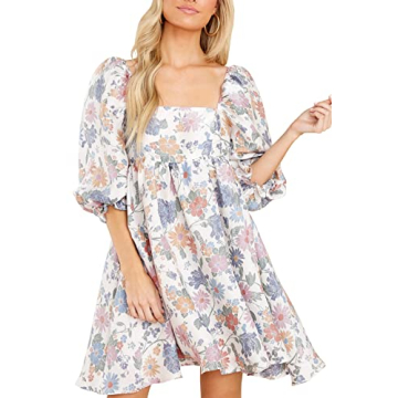 Stylish Puff Sleeve Floral Print Dress for All Occasions