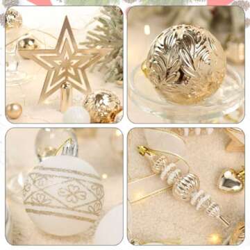 78-Pack Shatterproof Christmas Tree Ornaments Set for Every Occasion