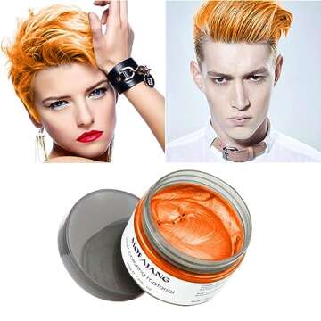 Temporary Hair Color Wax - Easy Washout Dye for Parties & More (Orange, 4.23 oz)