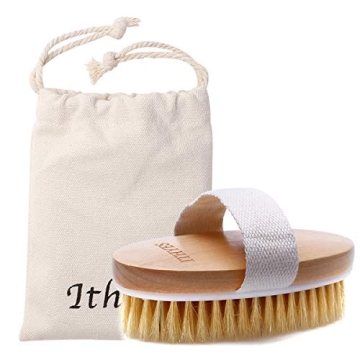 Ithyes Natural Bristle Dry Brushing Body Brush for All Skin Types