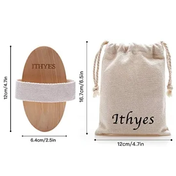 Ithyes Natural Bristle Dry Brushing Body Brush for All Skin Types
