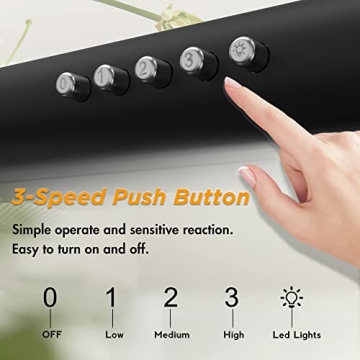 FIREGAS 30 Inch Black Under Cabinet Range Hood with 3-Speed Exhaust Fan