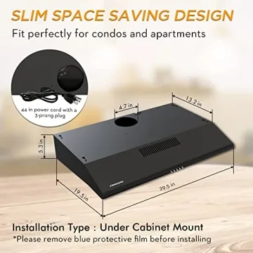 FIREGAS 30" Under Cabinet Range Hood with LED Light