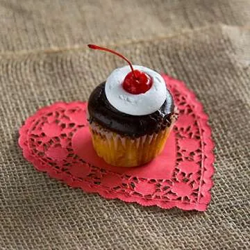 Gift Boutique 96 Count Heart Doilies 10" Red Pink and White Paper Lace Doilies for Valentine Day Decorations Crafts for Valentine's Day