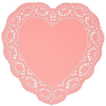 Gift Boutique 96 Count Heart Doilies 10" Red Pink and White Paper Lace Doilies for Valentine Day Decorations Crafts for Valentine's Day
